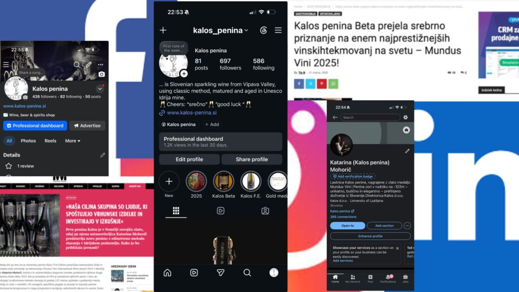 Kalos penina na socialnih omrežjih Facebook Instagram in LinkedIn ter ostali so pisali o nas.